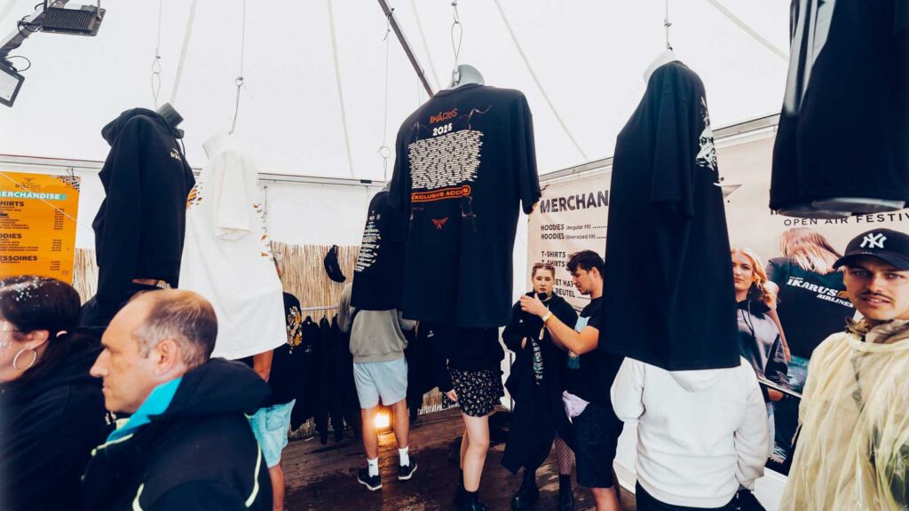 Festival Merch mit hoher Auflage